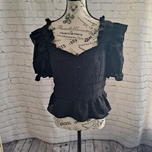 Mele E Pere, Black Blouse Size small